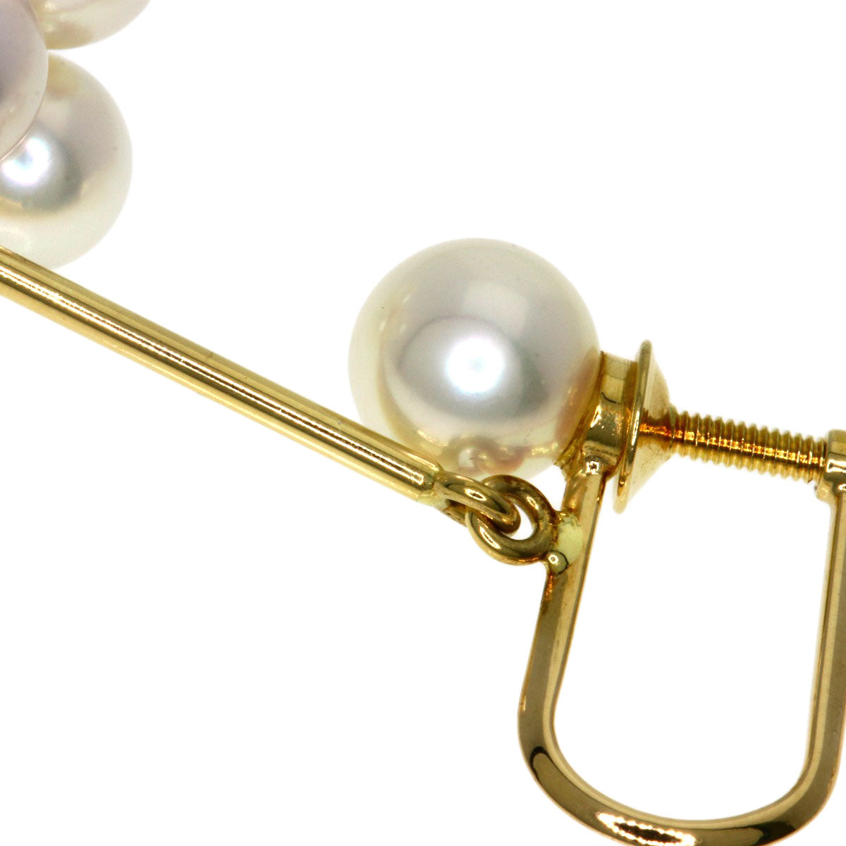 MIKIMOTO   drop pearl Earring  K18 Yellow Gold Ladies [Used]