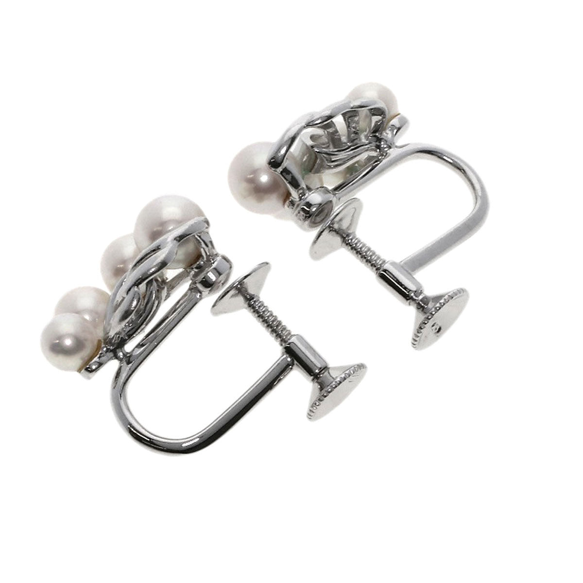 MIKIMOTO   Pearl Pearl Earring  K18 White Gold Ladies [Used]