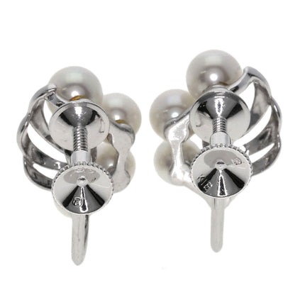 MIKIMOTO   Pearl Pearl Earring  K18 White Gold Ladies [Used]