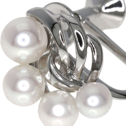 MIKIMOTO   Pearl Pearl Earring  K18 White Gold Ladies [Used]