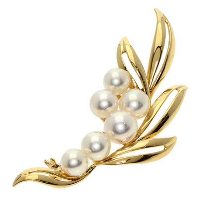 MIKIMOTO   Pearl Pearl Brooch  K18 Yellow Gold Ladies [Used]