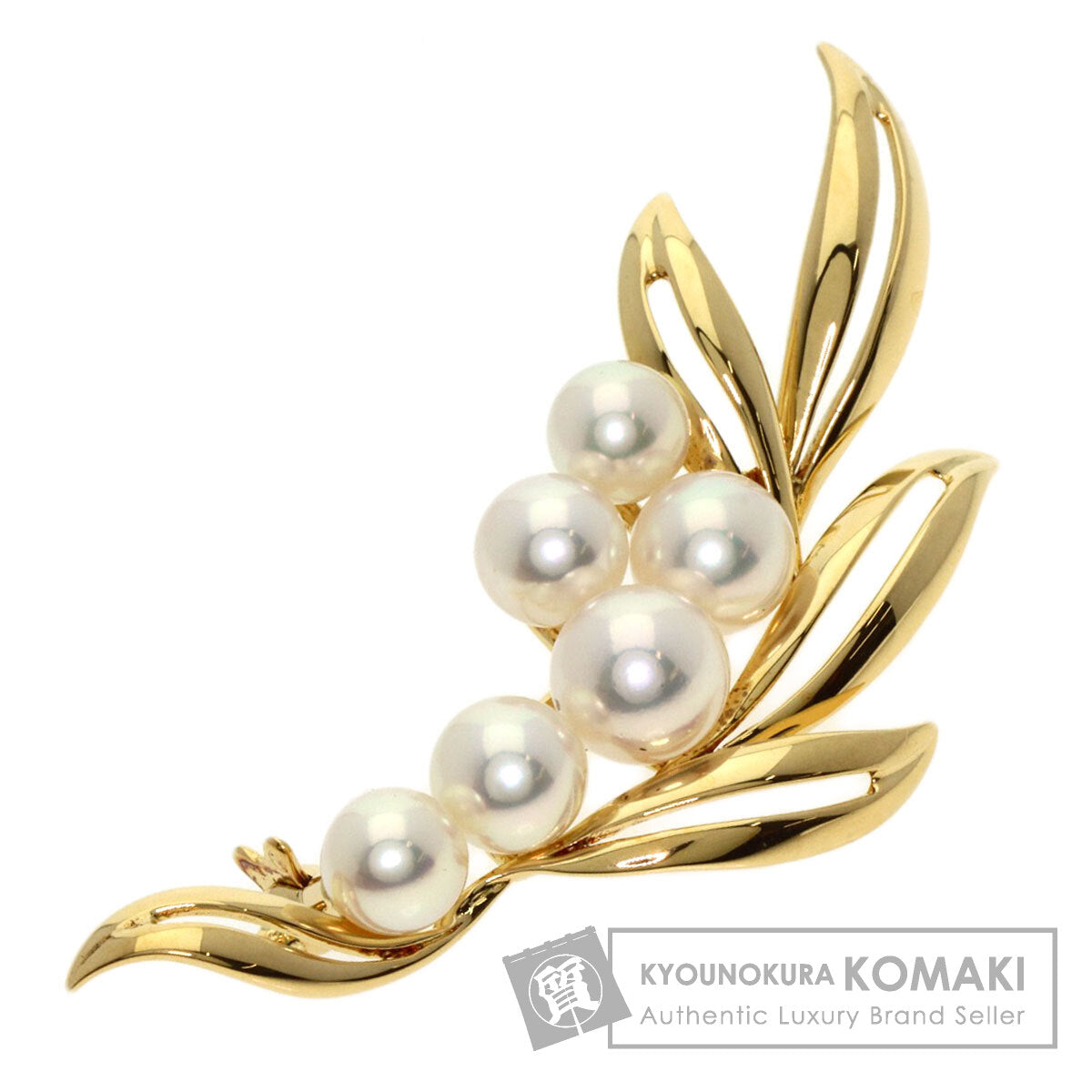 MIKIMOTO   Pearl Pearl Brooch  K18 Yellow Gold Ladies [Used]
