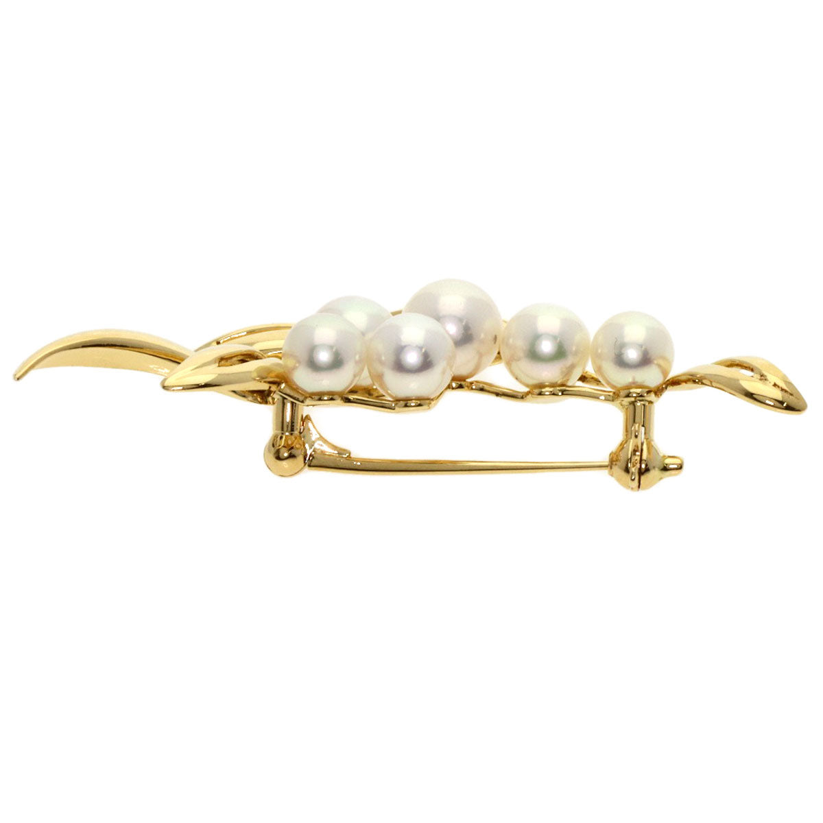 MIKIMOTO   Pearl Pearl Brooch  K18 Yellow Gold Ladies [Used]