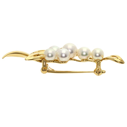MIKIMOTO   Pearl Pearl Brooch  K18 Yellow Gold Ladies [Used]