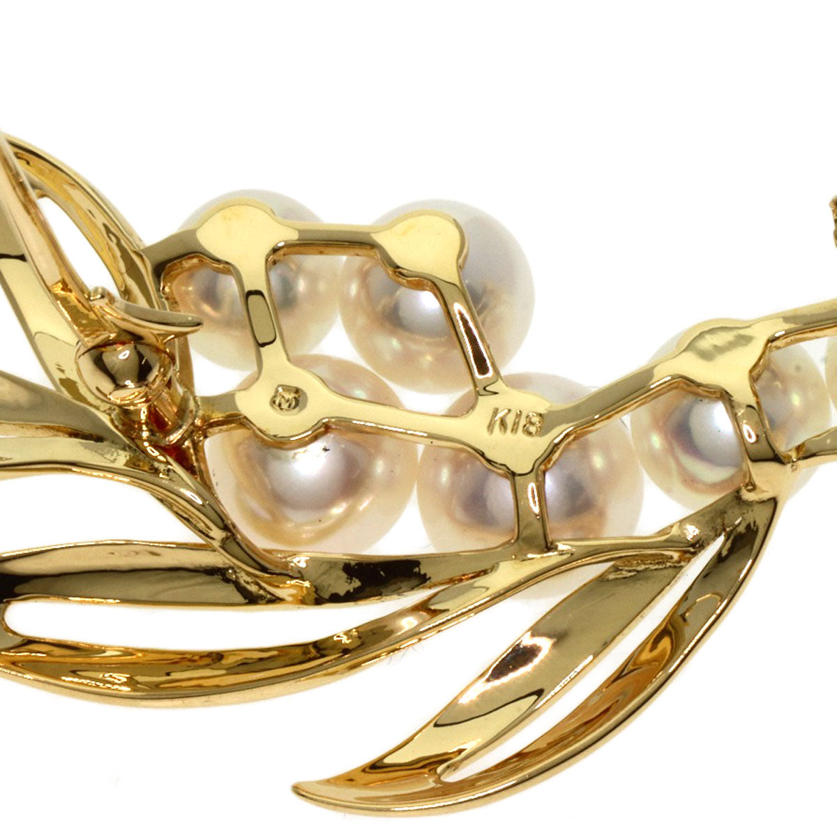 MIKIMOTO   Pearl Pearl Brooch  K18 Yellow Gold Ladies [Used]