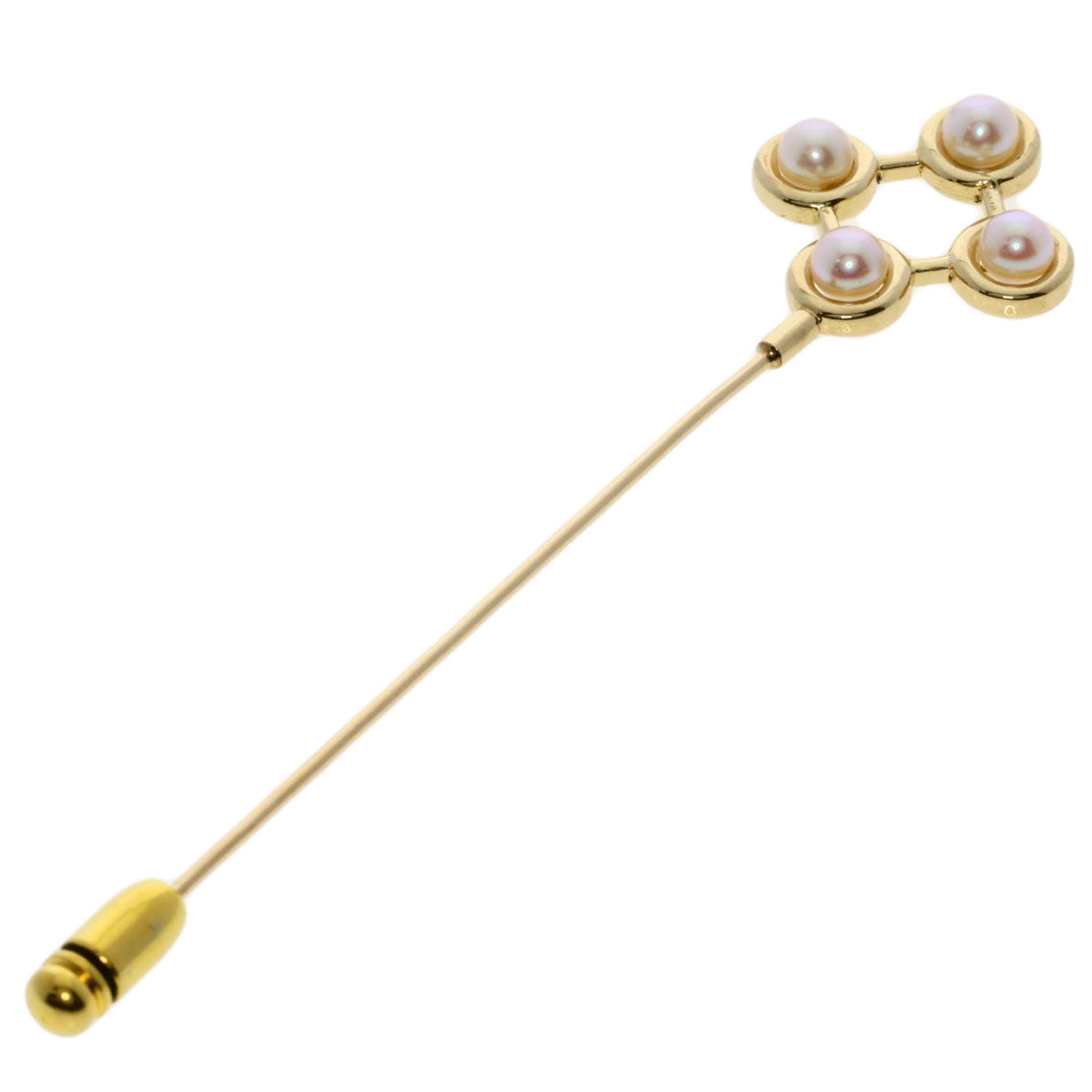 MIKIMOTO   Pearl Pearl Pin Brooch Brooch  K14 Yellow Gold Ladies [Used]