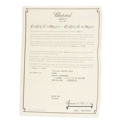 Chopard   Ring Happy diamond 82/2897-20 K18 White Gold Ladies