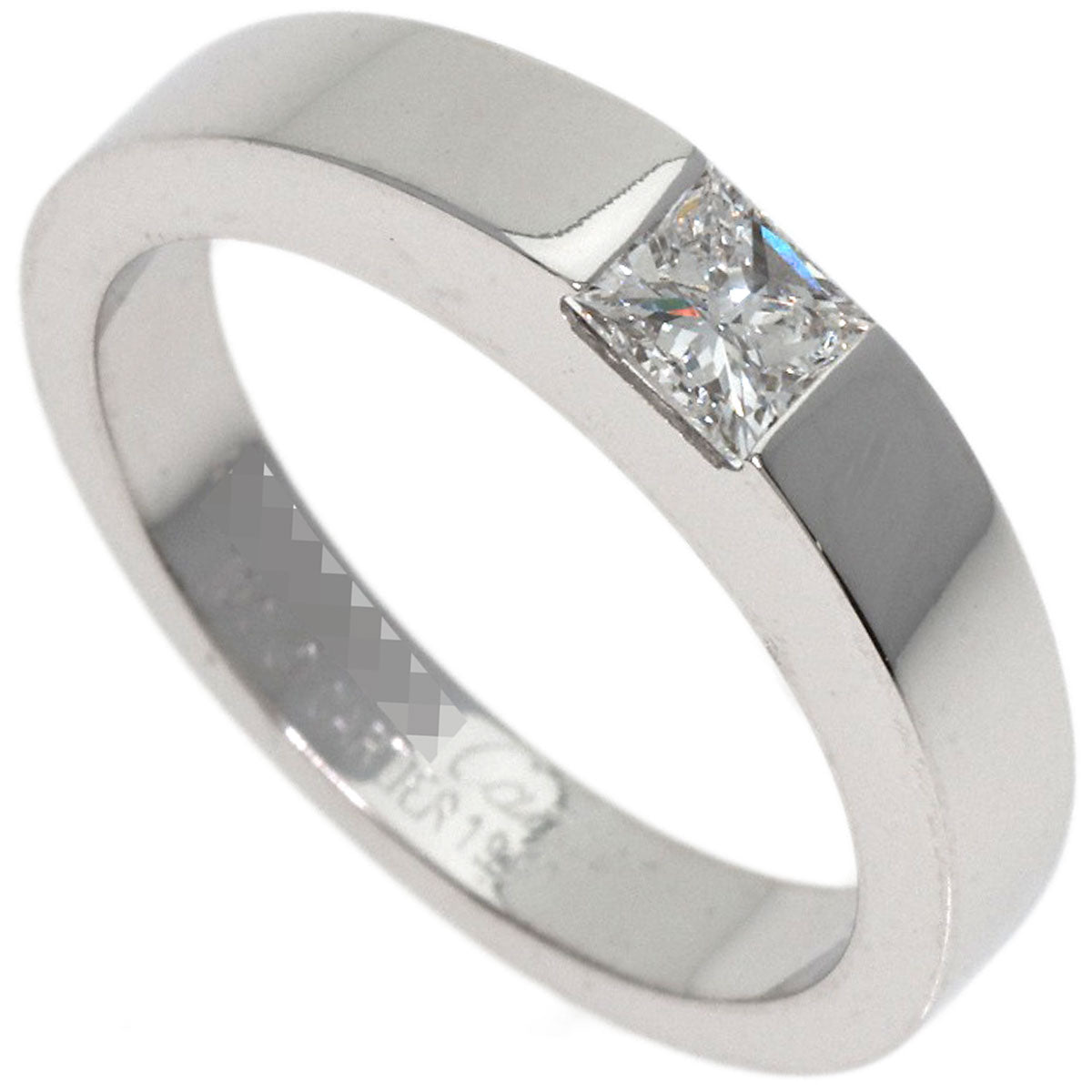 CARTIER   Ring Date with Diamond #48 K18 White Gold Ladies