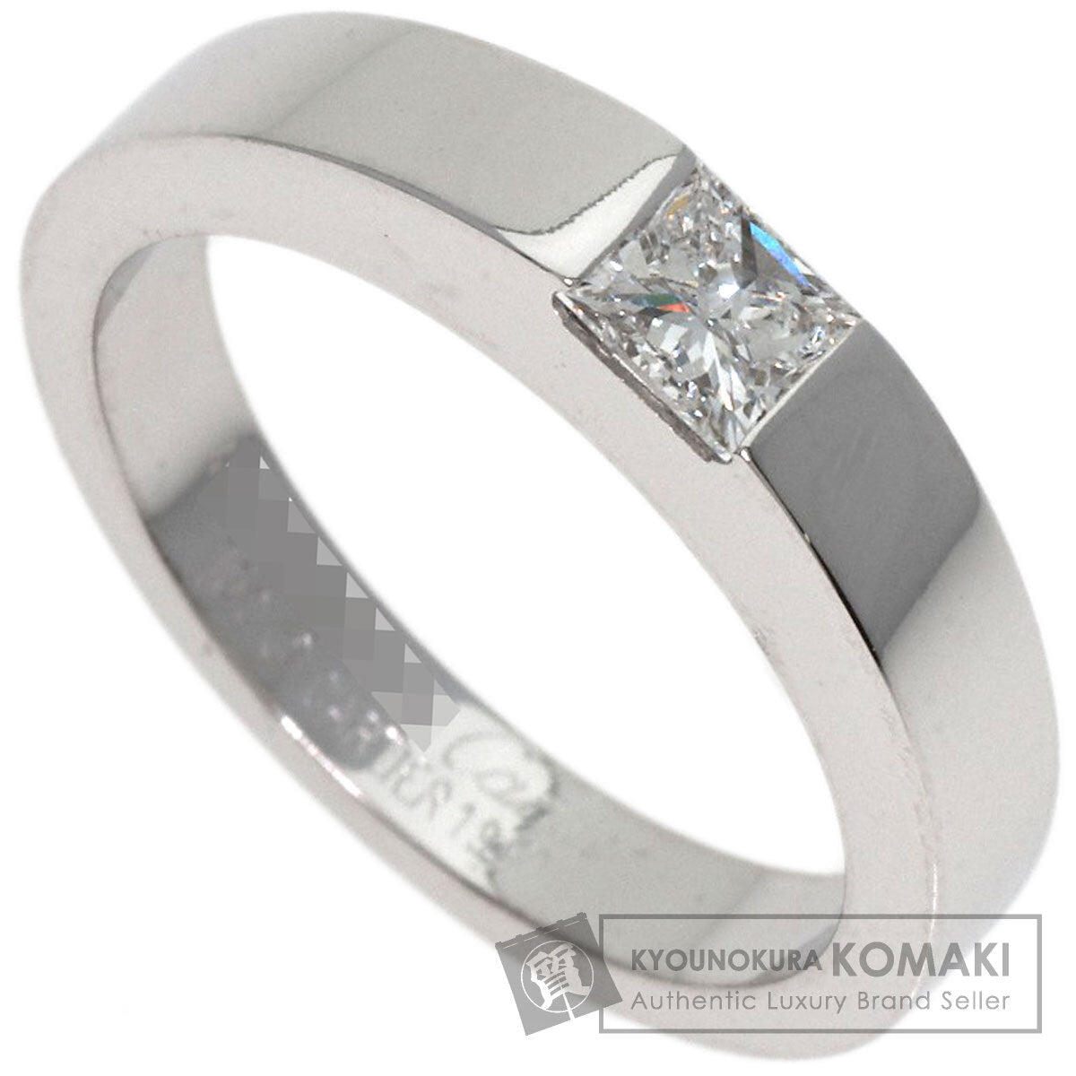 CARTIER   Ring Date with Diamond #48 K18 White Gold Ladies
