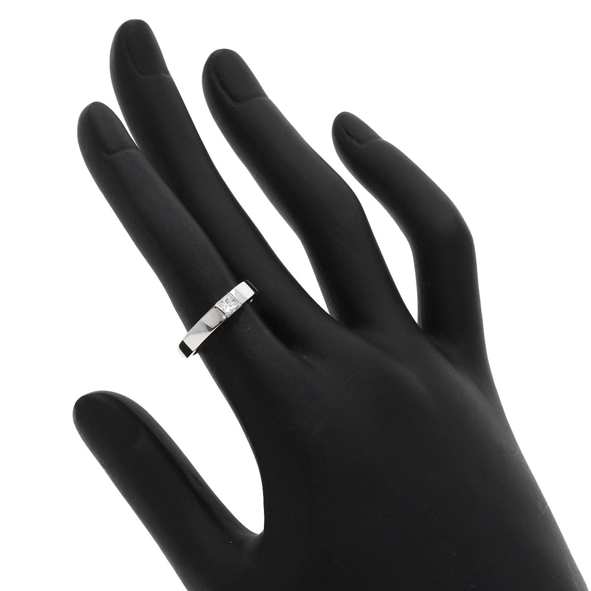 CARTIER   Ring Date with Diamond #48 K18 White Gold Ladies