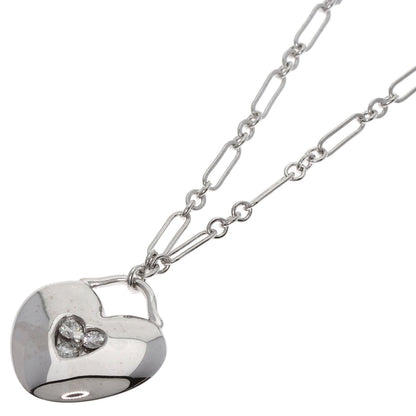 TIFFANY&Co. Heart 3P Diamond Necklace K18 White Gold Ladies [Used]