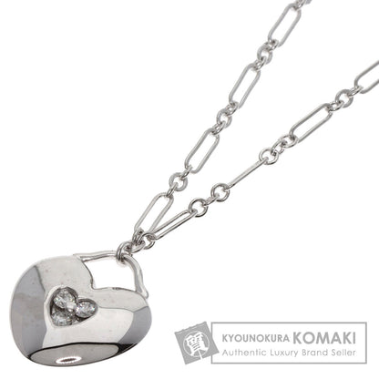 TIFFANY&Co. Heart 3P Diamond Necklace K18 White Gold Ladies [Used]