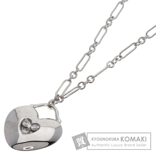 TIFFANY&Co. Heart 3P Diamond Necklace K18 White Gold Ladies [Used]