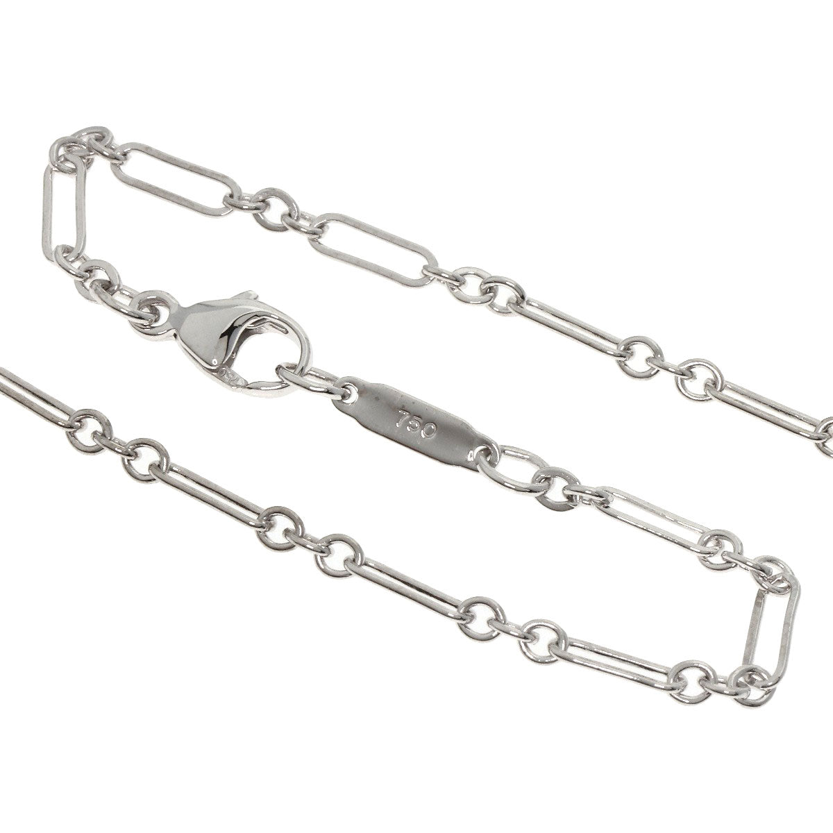 TIFFANY&Co. Heart 3P Diamond Necklace K18 White Gold Ladies [Used]