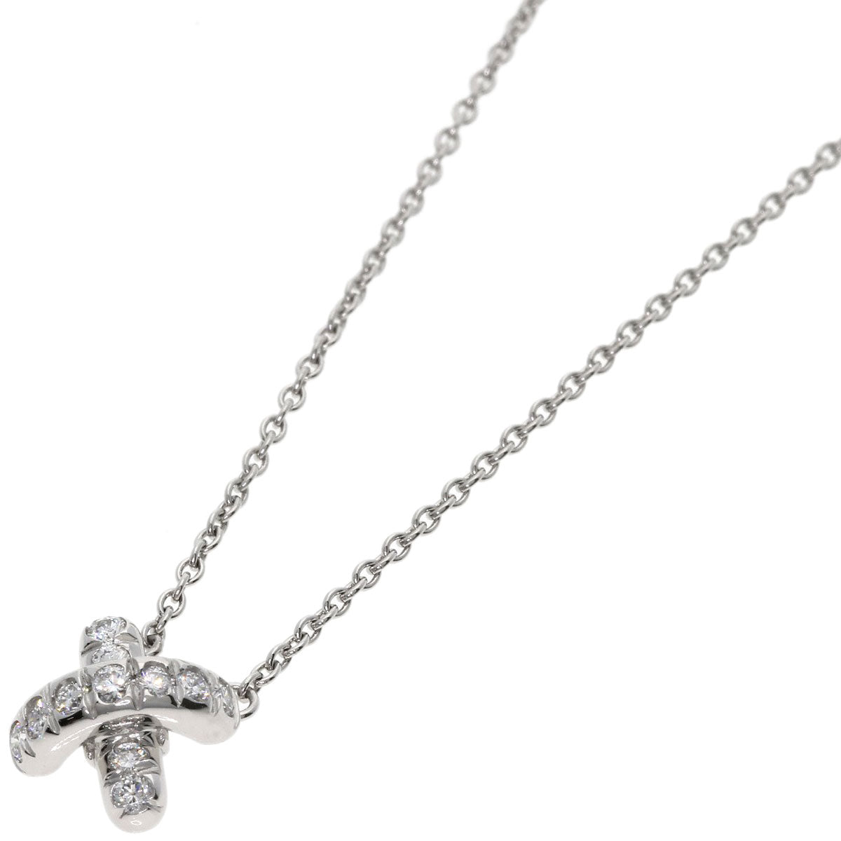TIFFANY&Co. Cross-stitch Necklace Platinum PT950 Ladies [Used]