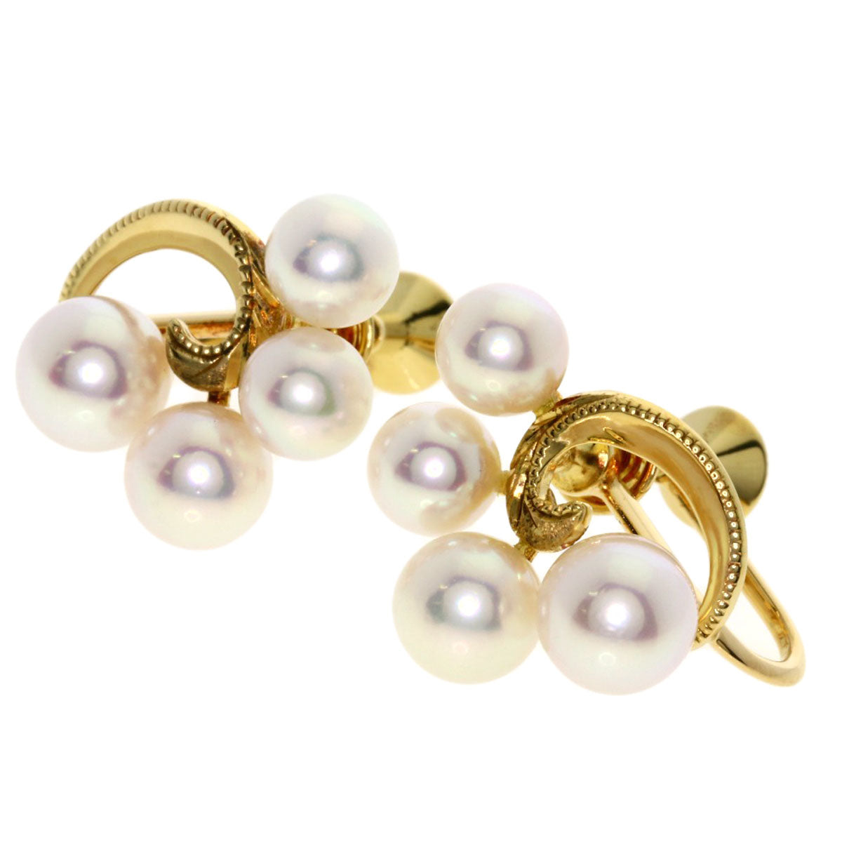 MIKIMOTO   Pearl Pearl Earring  K18 Yellow Gold Ladies [Used]