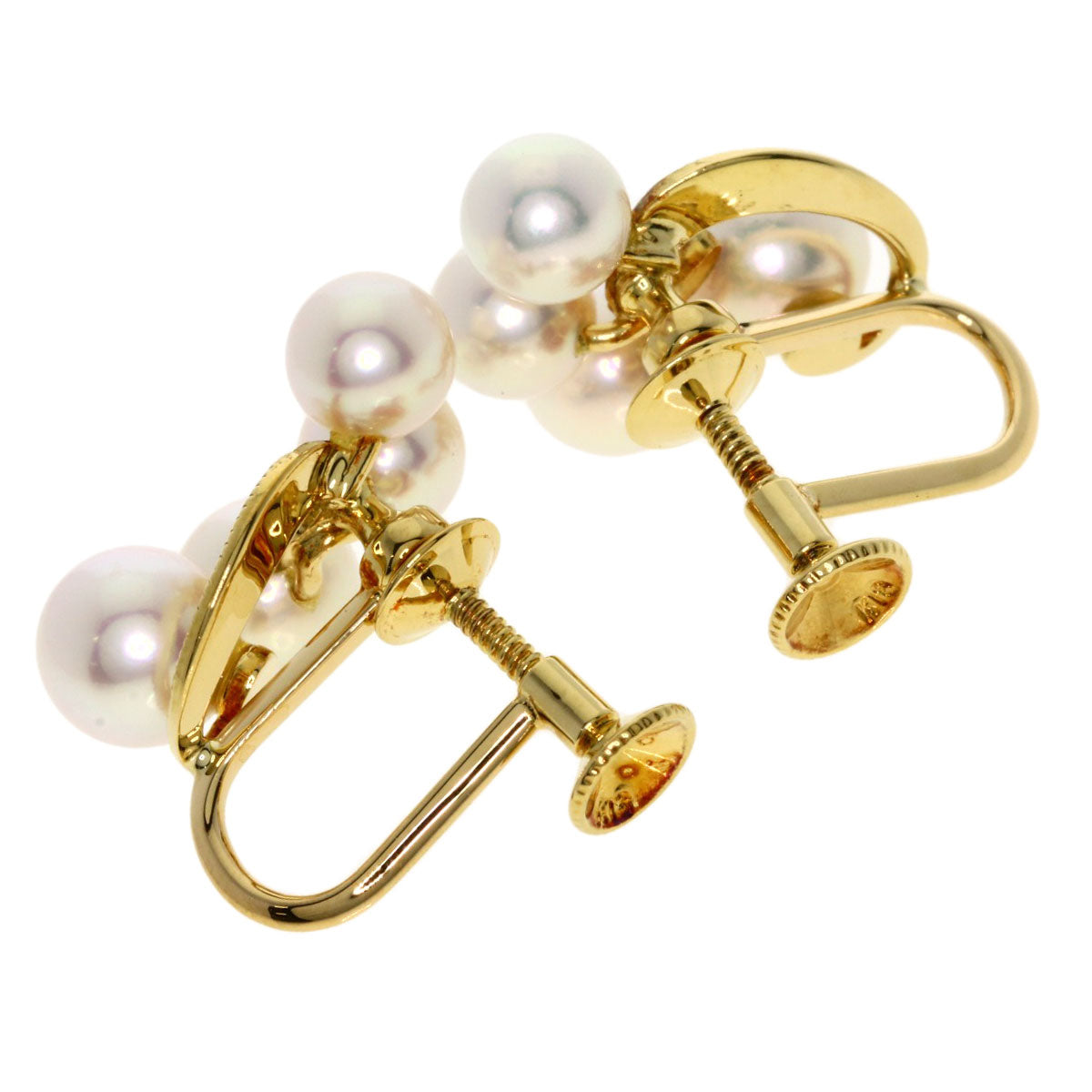 MIKIMOTO   Pearl Pearl Earring  K18 Yellow Gold Ladies [Used]