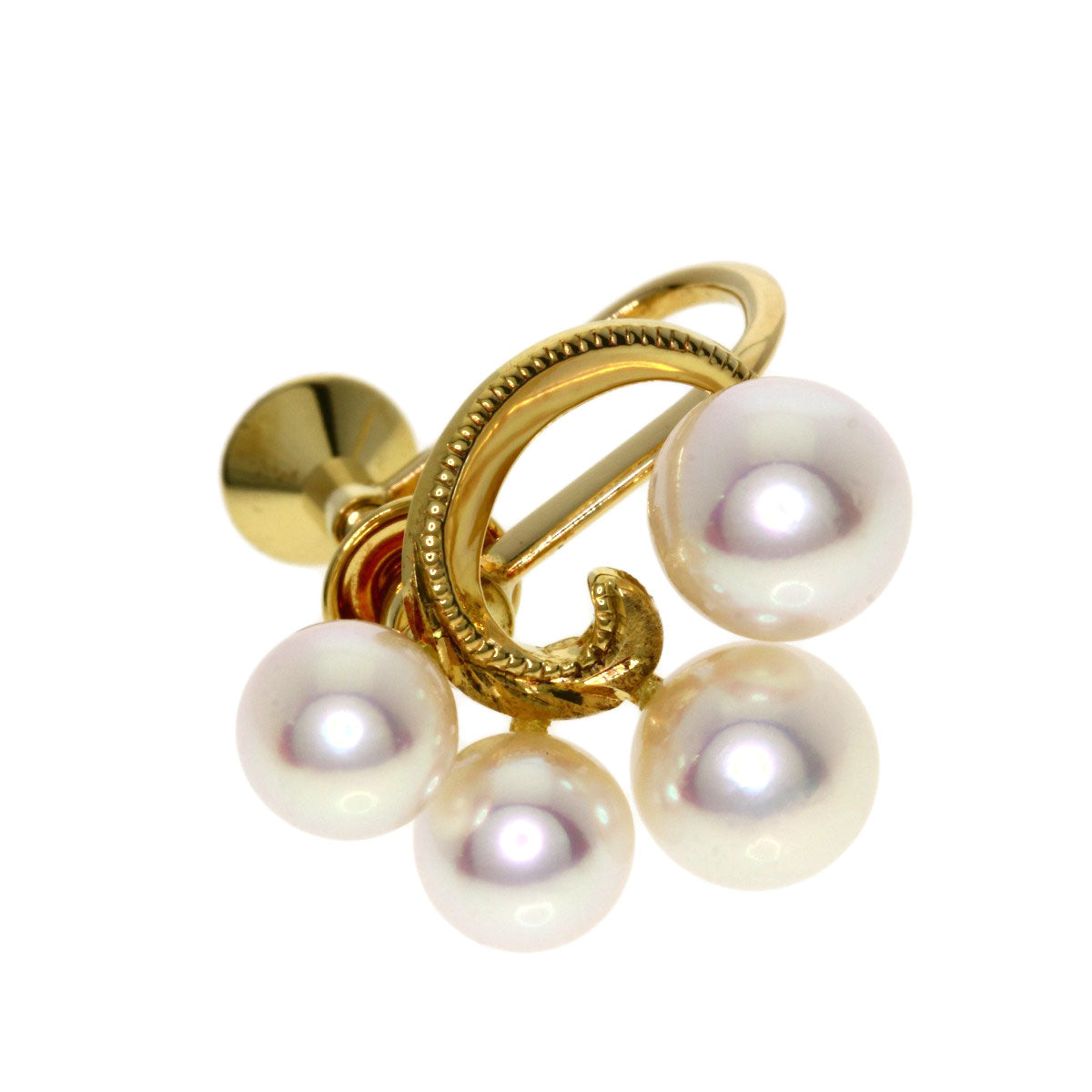 MIKIMOTO   Pearl Pearl Earring  K18 Yellow Gold Ladies [Used]