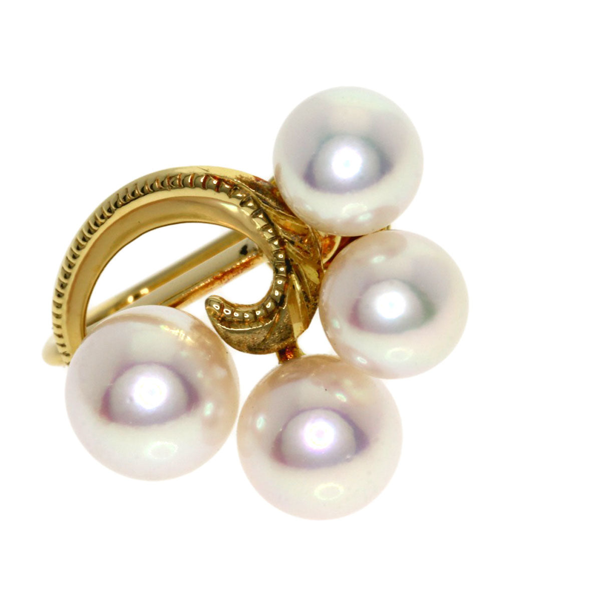 MIKIMOTO   Pearl Pearl Earring  K18 Yellow Gold Ladies [Used]