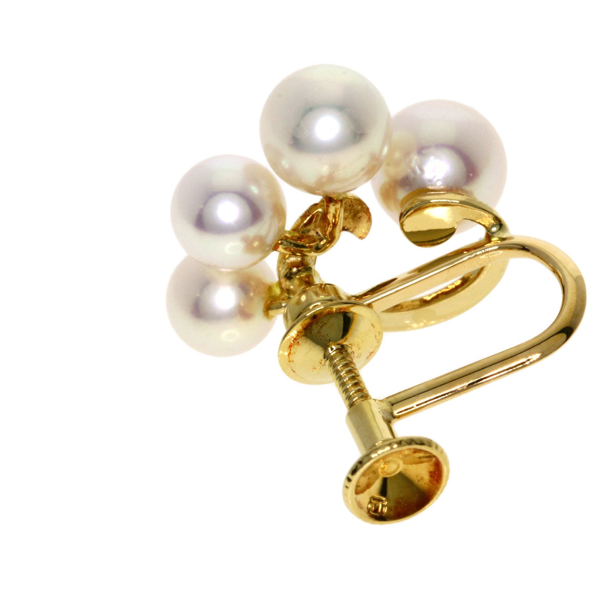MIKIMOTO   Pearl Pearl Earring  K18 Yellow Gold Ladies [Used]