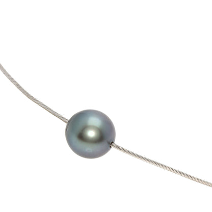 TASAKI   Necklace Black Pearl Pearl Wire K18 White Gold Ladies