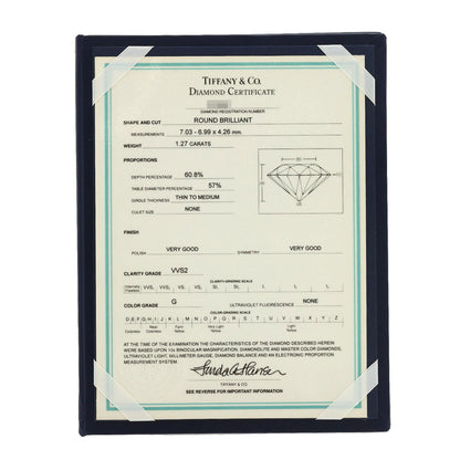 TIFFANY&Co. Solitaire Diamond Ring Platinum PT950 Ladies [Used]