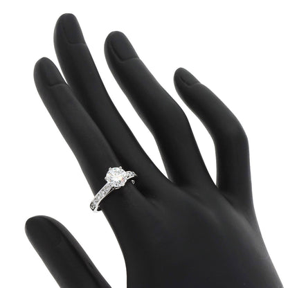TIFFANY&Co. Solitaire Diamond Ring Platinum PT950 Ladies [Used]