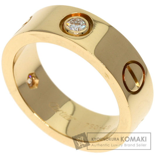 CARTIER   Ring love ring half diamond #48 K18 Yellow Gold Ladies