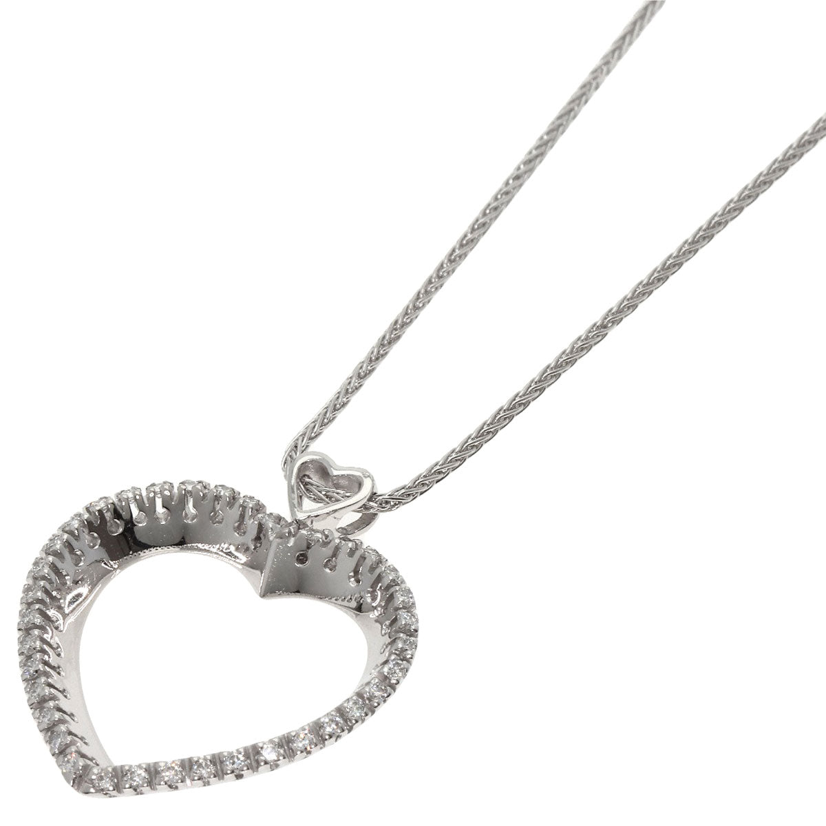 Damiani Lovers Heart Diamond Necklace Platinum PT950 Ladies [Used]