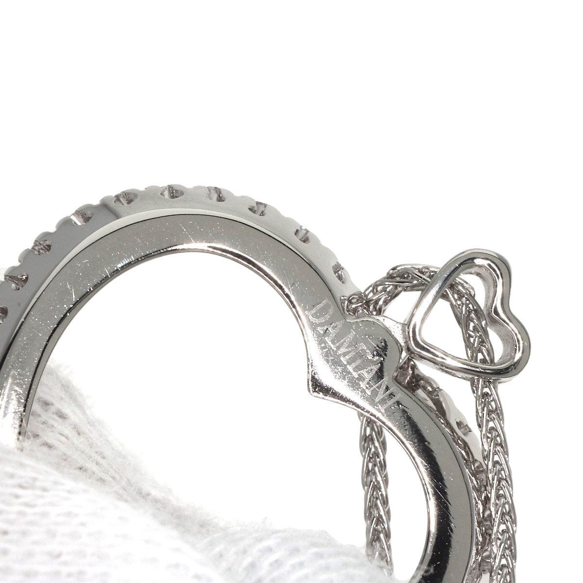 Damiani Lovers Heart Diamond Necklace Platinum PT950 Ladies [Used]