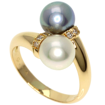 STAR JEWELRY   Ring Pearl Pearl Diamond K18 Yellow Gold Ladies