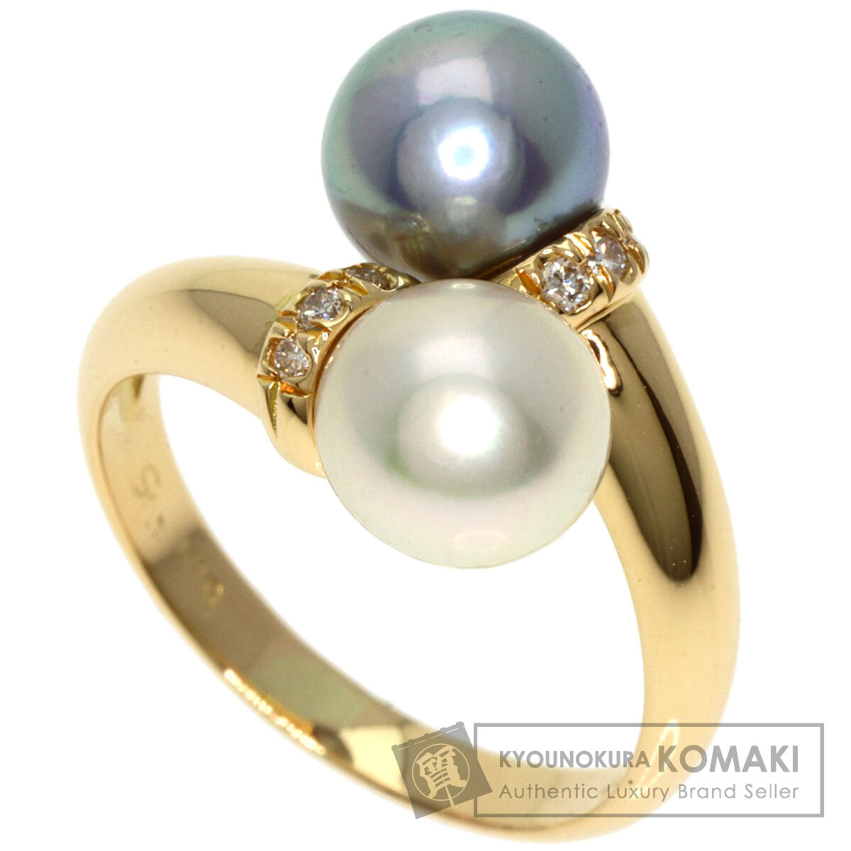 STAR JEWELRY   Ring Pearl Pearl Diamond K18 Yellow Gold Ladies