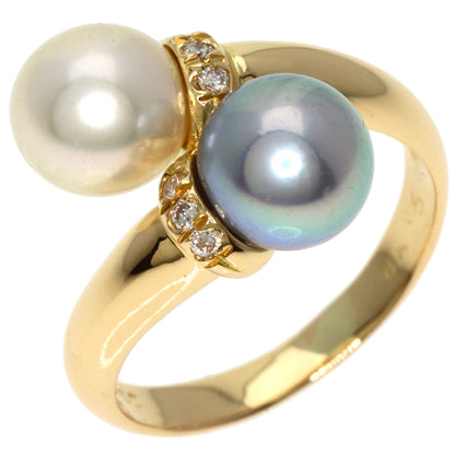 STAR JEWELRY   Ring Pearl Pearl Diamond K18 Yellow Gold Ladies