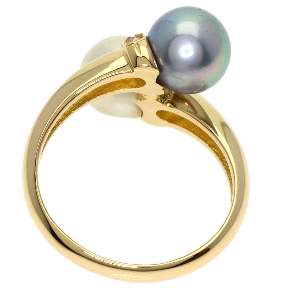 STAR JEWELRY   Ring Pearl Pearl Diamond K18 Yellow Gold Ladies