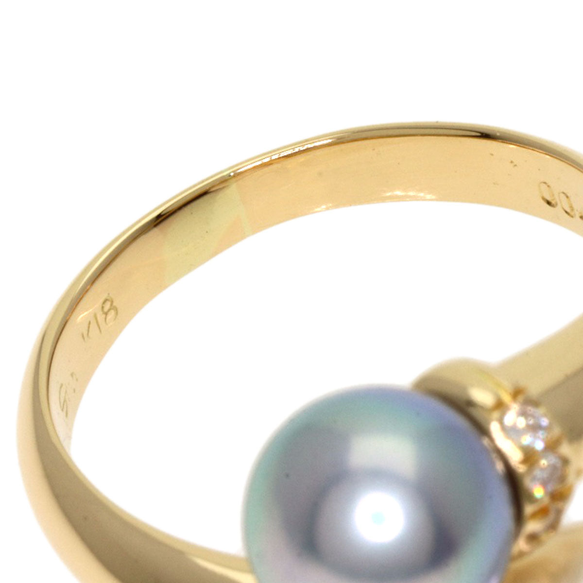 STAR JEWELRY   Ring Pearl Pearl Diamond K18 Yellow Gold Ladies