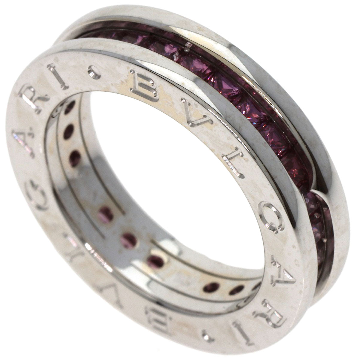 BVLGARI   Ring B.zero1 1 band XS Garnet #47 K18 White Gold Ladies