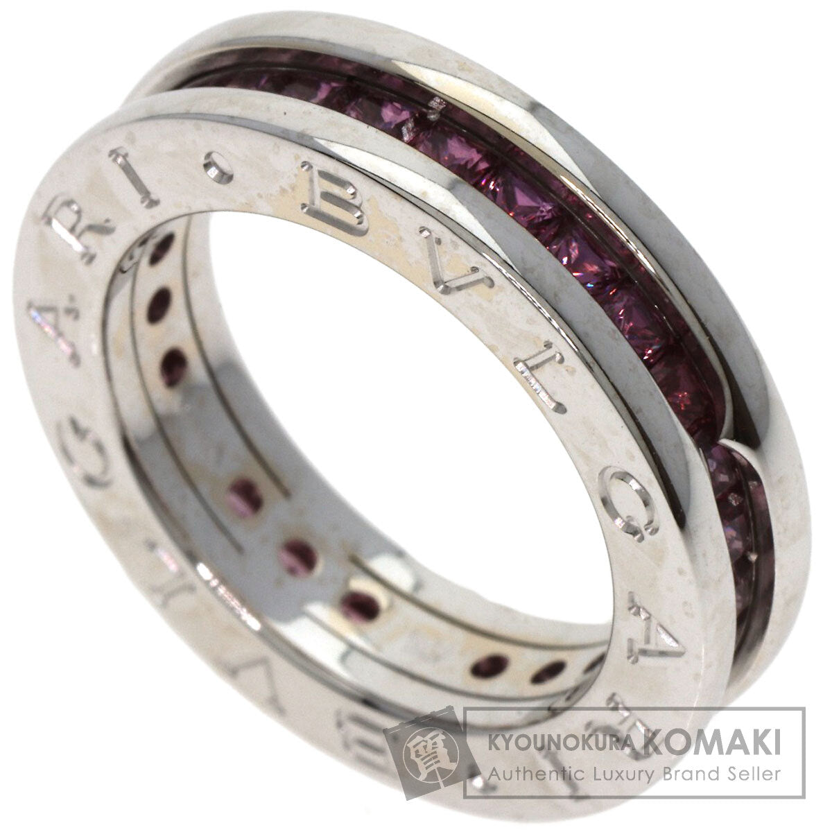 BVLGARI   Ring B.zero1 1 band XS Garnet #47 K18 White Gold Ladies