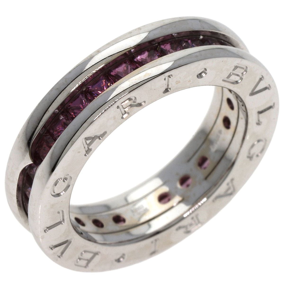 BVLGARI   Ring B.zero1 1 band XS Garnet #47 K18 White Gold Ladies