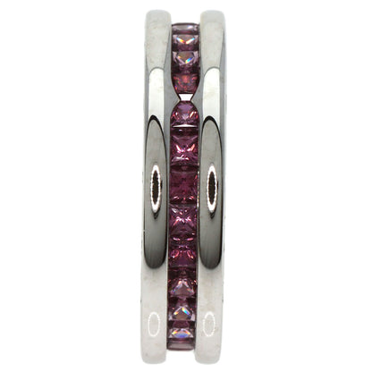 BVLGARI   Ring B.zero1 1 band XS Garnet #47 K18 White Gold Ladies