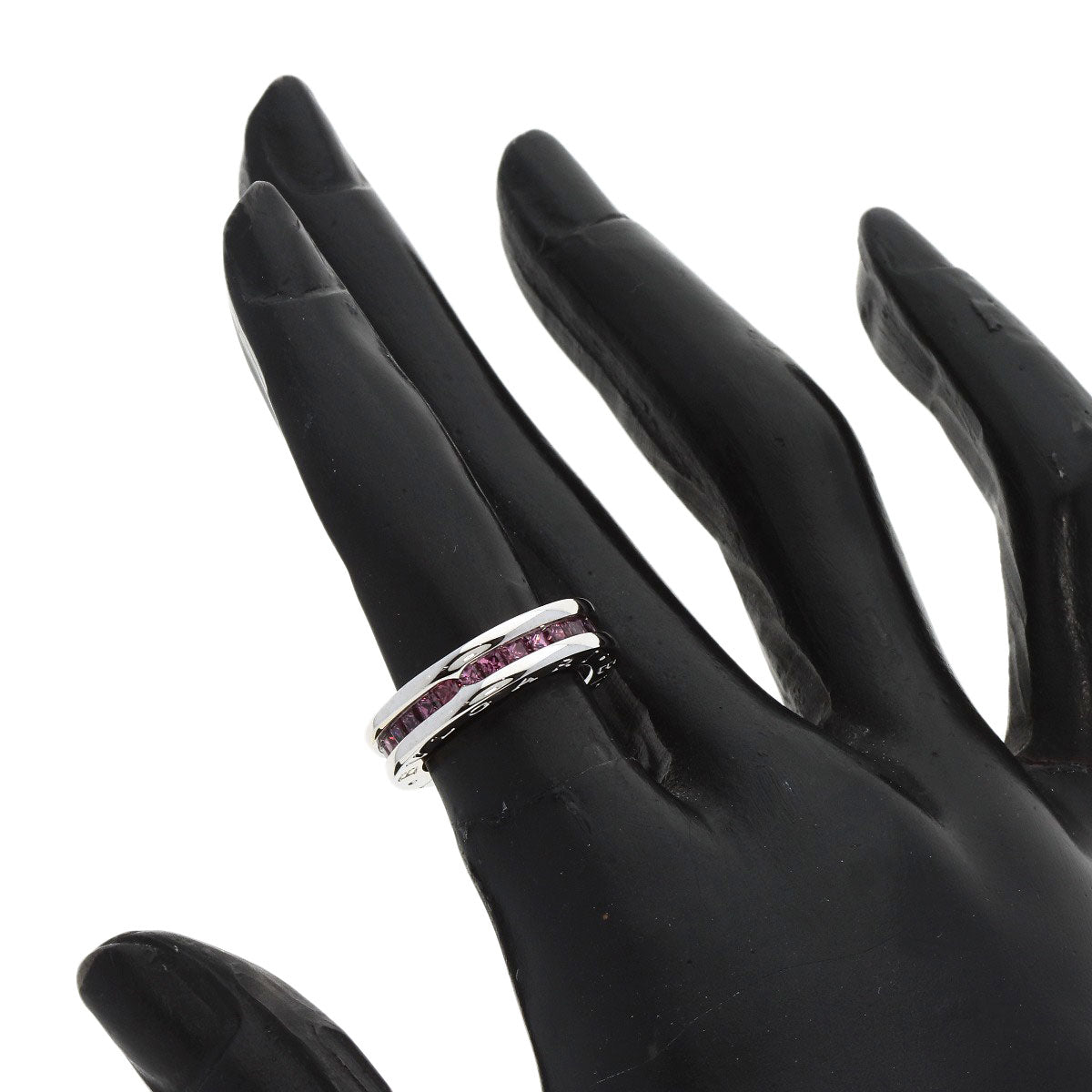 BVLGARI   Ring B.zero1 1 band XS Garnet #47 K18 White Gold Ladies