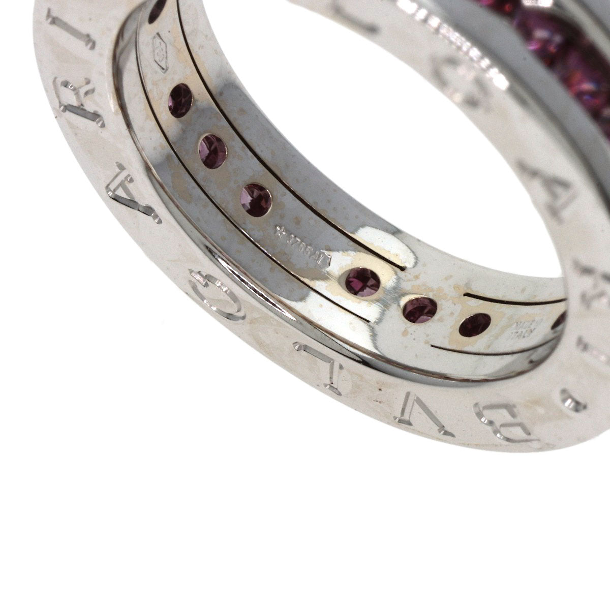 BVLGARI   Ring B.zero1 1 band XS Garnet #47 K18 White Gold Ladies