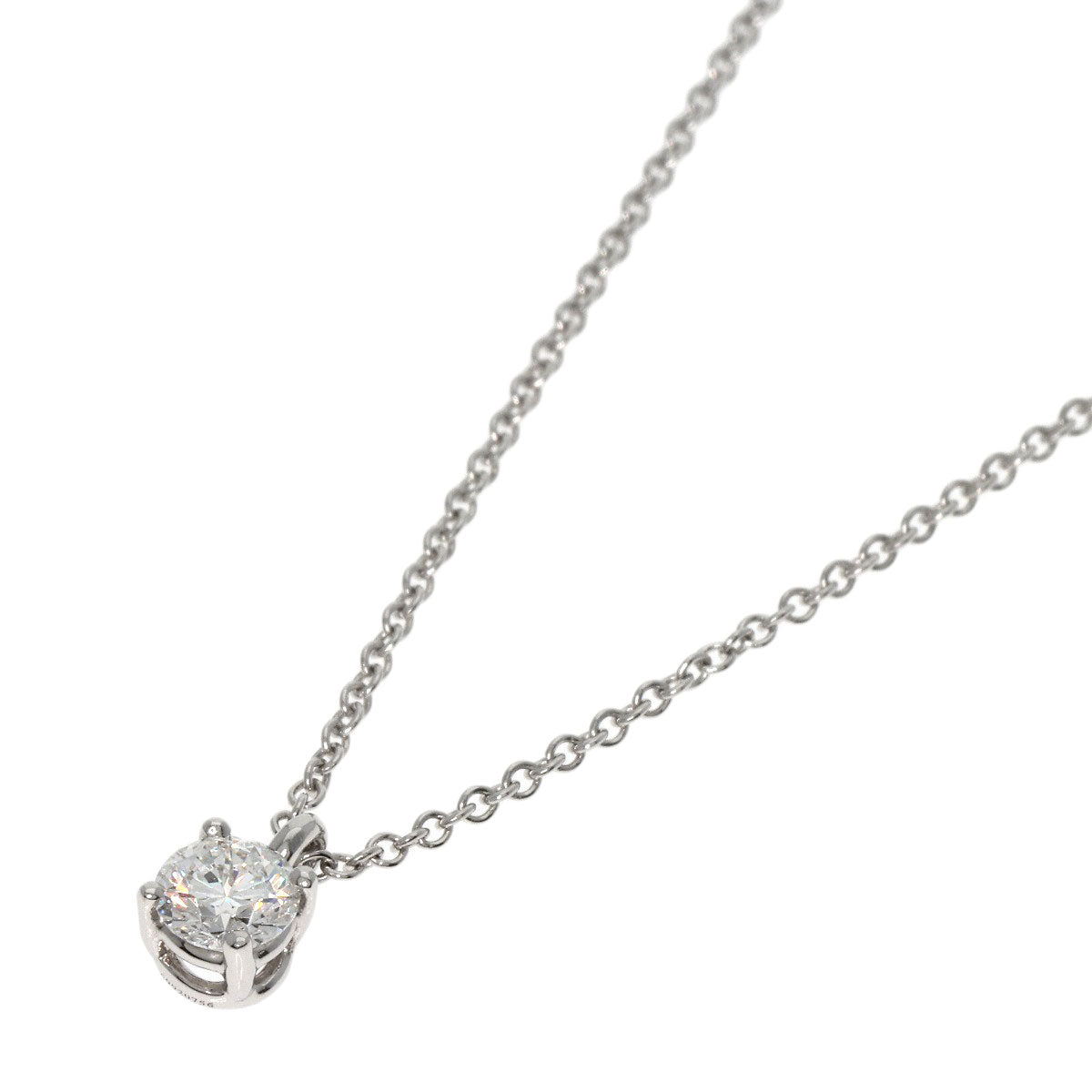 TIFFANY&Co.   Necklace Solitaire Diamond Platinum PT950 Ladies