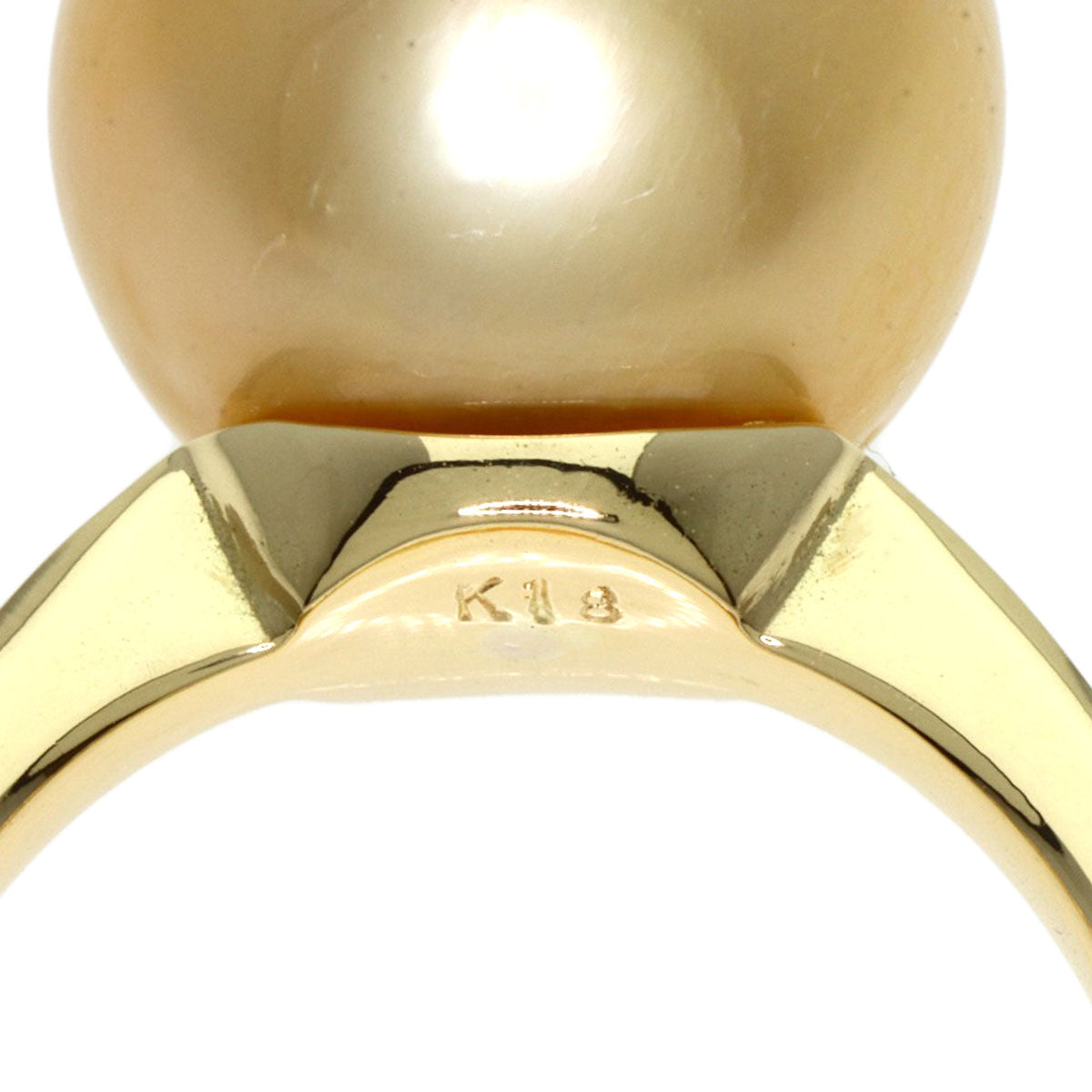 Golden  Pearl Pearl Ring K18 Yellow Gold  7.3g　Ladies