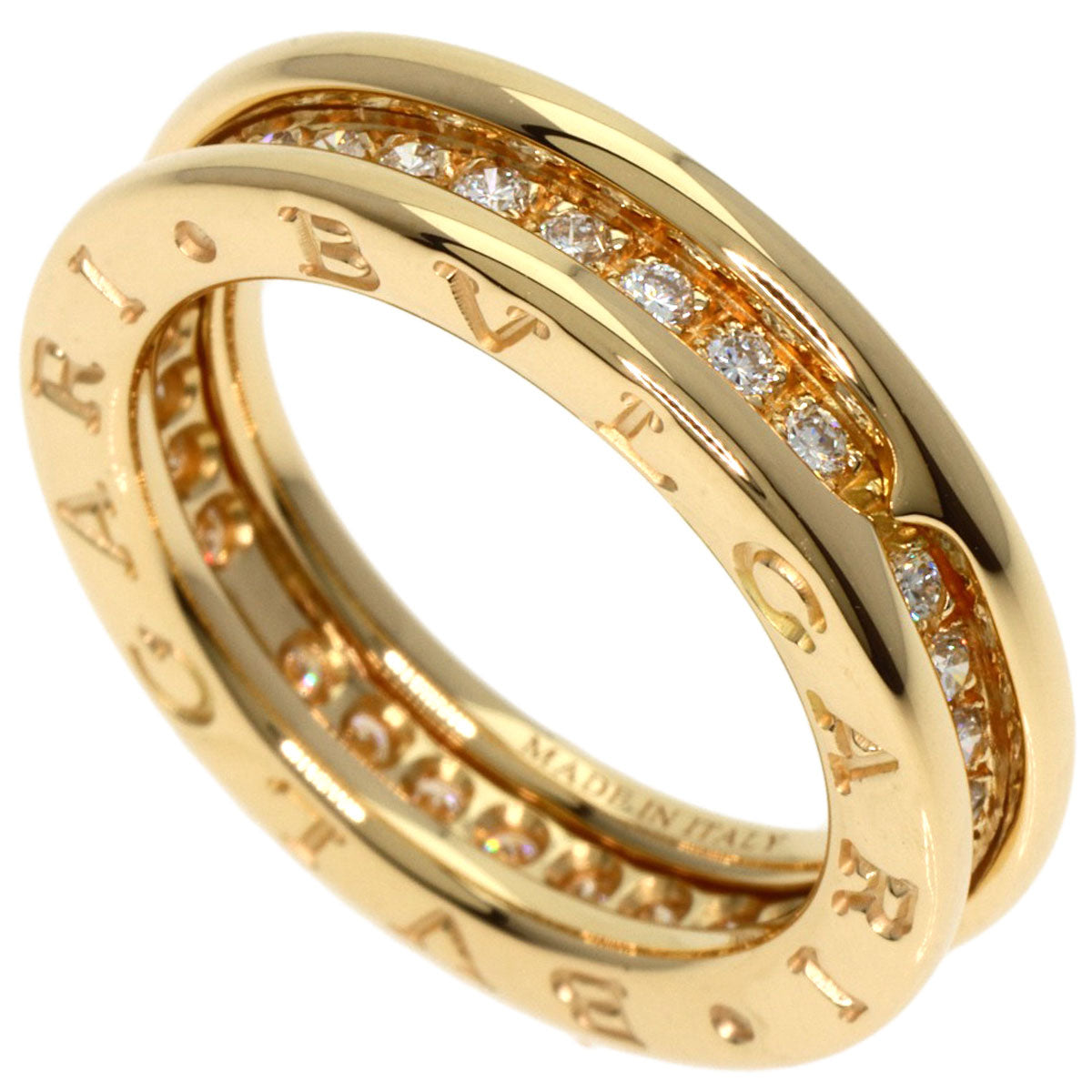 BVLGARI   Ring B.zero1 1 band XS Diamond #49 K18 Yellow Gold Ladies