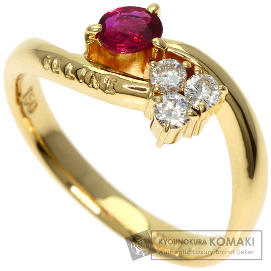 CELINE   Ring Ruby Diamond K18 Yellow Gold Ladies