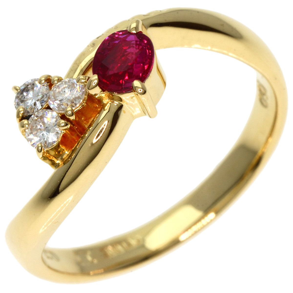 CELINE   Ring Ruby Diamond K18 Yellow Gold Ladies