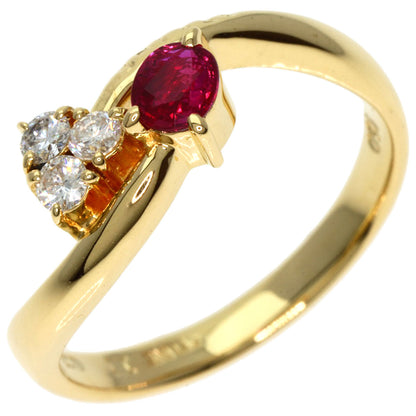 CELINE   Ring Ruby Diamond K18 Yellow Gold Ladies