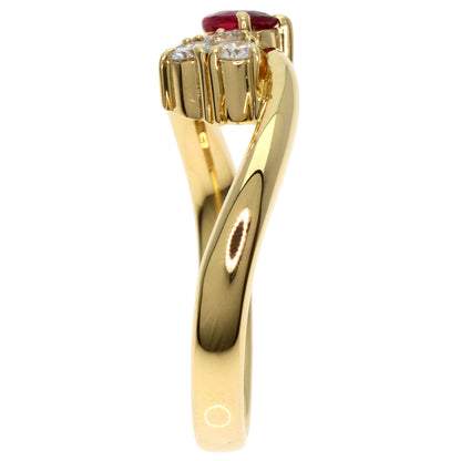 CELINE   Ring Ruby Diamond K18 Yellow Gold Ladies