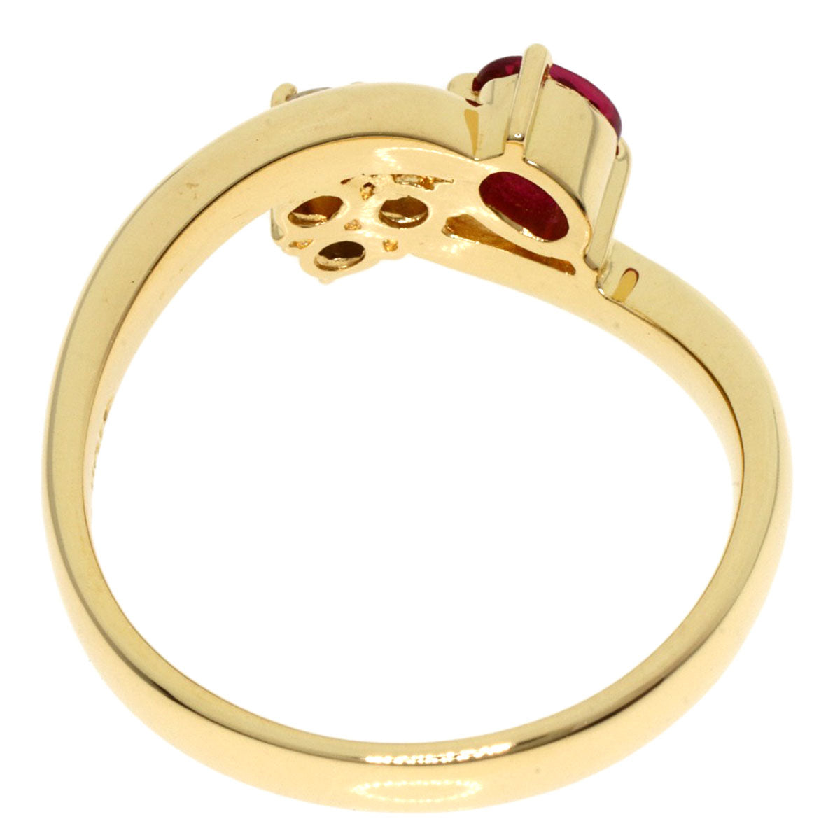 CELINE   Ring Ruby Diamond K18 Yellow Gold Ladies