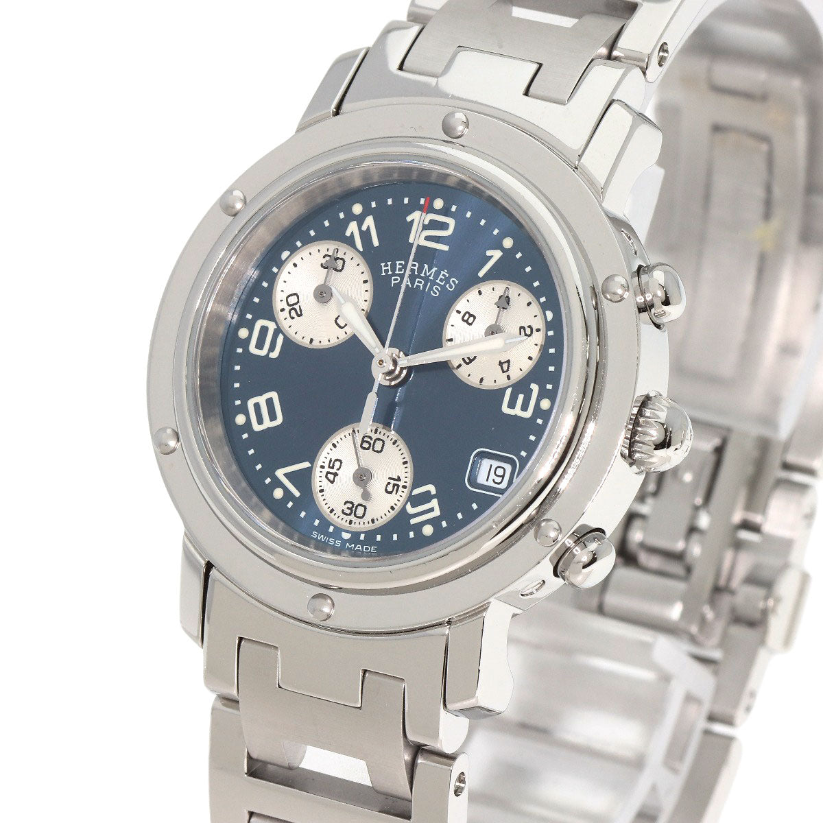 HERMES Clipper Chronograph Watches CL1.310 Stainless Steel/Stainless Steel Ladies